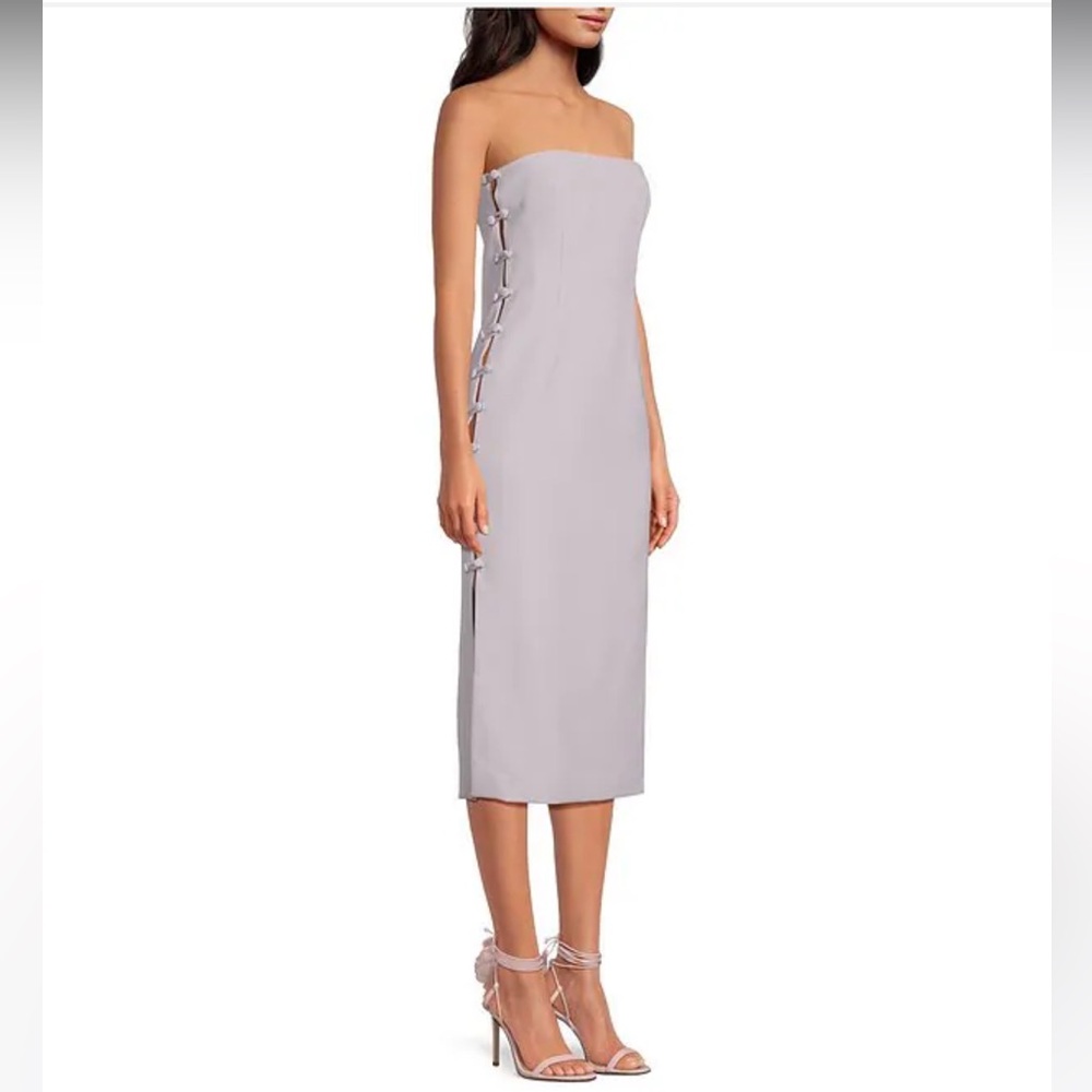 NWT Gianni Bini
x Caelynn Bell Tori Crepe Side Button Cut Out Strapless Dress - Picture 10 of 15